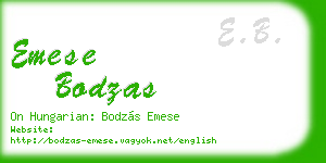 emese bodzas business card